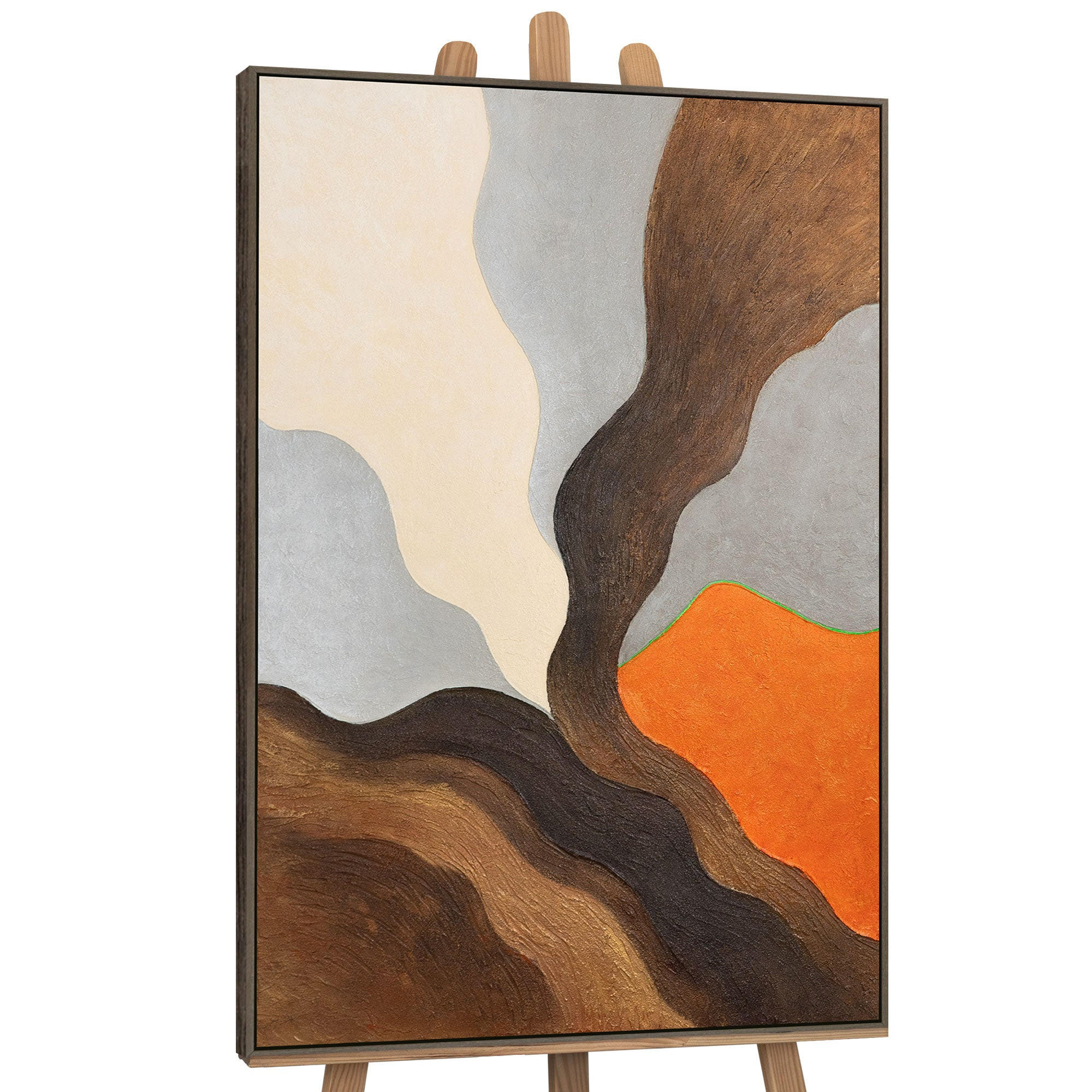 GEMÄLDE Abendliche Hügel Schattenfugenrahmen Grau 140x100 cm - Grau, Holz (140/100cm) - YS-art gallery
