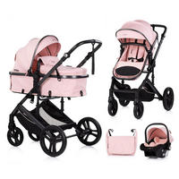 KOMBIKINDERWAGEN Amore 3 in 1 rosa pink Babyschale Adapter Wickeltasche Fußabdeckung - Rosa, Metall (95/63/105cm) - Chipolino