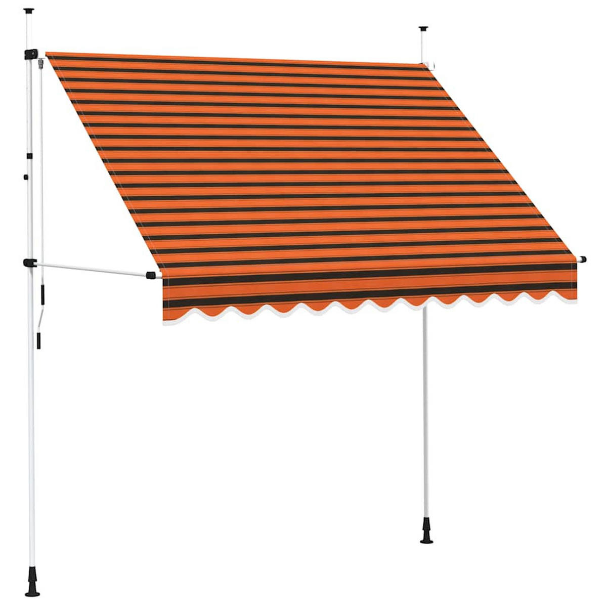 EINZIEHBARE Markise Handbetrieben 250 cm Orange und Braun - Multicolor, Textil (250/1/1cm) - furnicato