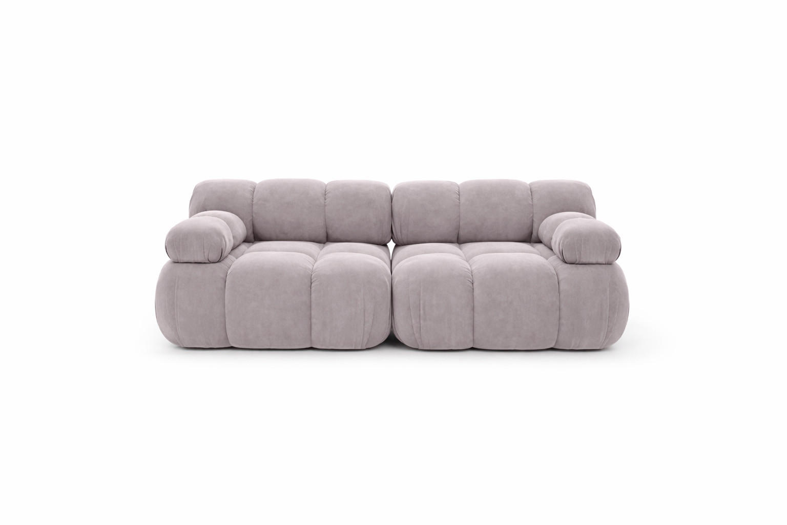 COUCH, 2-Sitzer Modular, Veloursstoff Salvador, Grau, Selia - Grau, Holz (190/70/95cm) - Kaiser Möbel