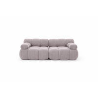 COUCH, 2-Sitzer Modular, Veloursstoff Salvador, Grau, Selia - Grau, Holz (190/70/95cm) - Kaiser Möbel