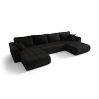 ECKSOFA mit schlaffunktion und bettkasten MILO U, stoff MONOLITH, Anthrazit - Anthrazit, Holz (384/190cm) - Kaiser Möbel