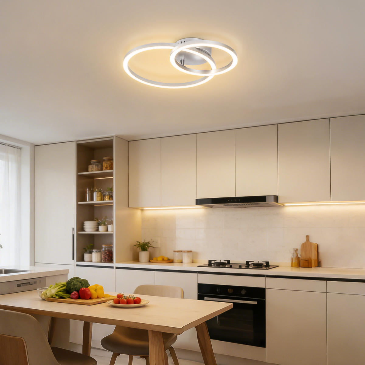 LED DECKENLEUCHTE Sorenne 40.5/30/6.7 cm - Silberfarben, Kunststoff (40.5/30/6.7cm) - ZMH