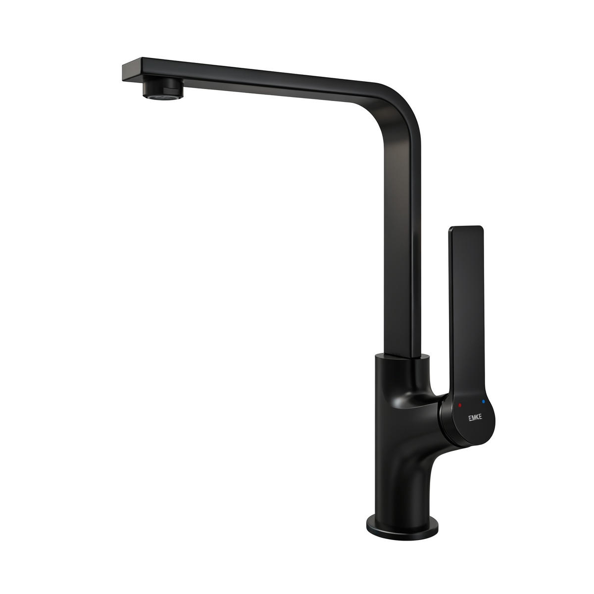 KÜCHENARMATUR mit 360° Drehbar Edelstahl Einhebelmischer Schwarz Matt - Schwarz, Metall (22.5/10.1/30.3cm) - EMKE