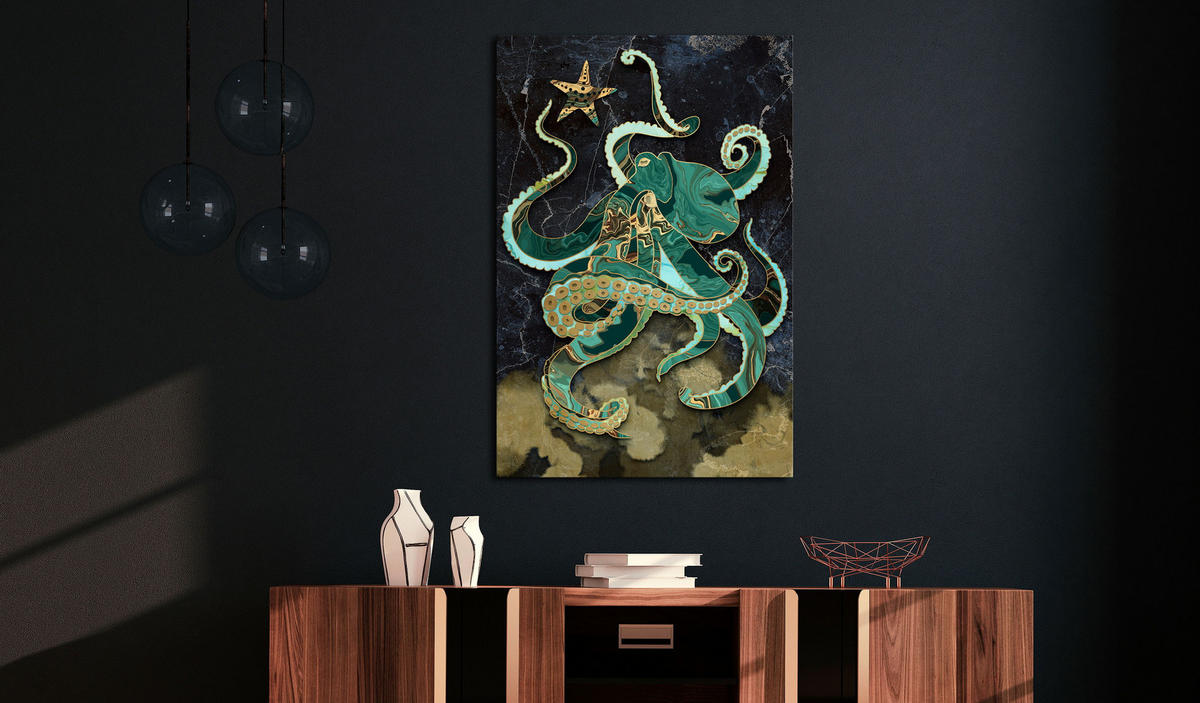 KUNSTDRUCK Grün 80/120 cm - Blau/Grün, Textil (80/120cm) - KUNSTLOFT