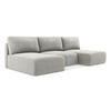 WOHNLANDSCHAFT Chenille Stoff Grau - Hellgrau/Schwarz, Kunststoff/Textil (304/79/149cm) - Makamii