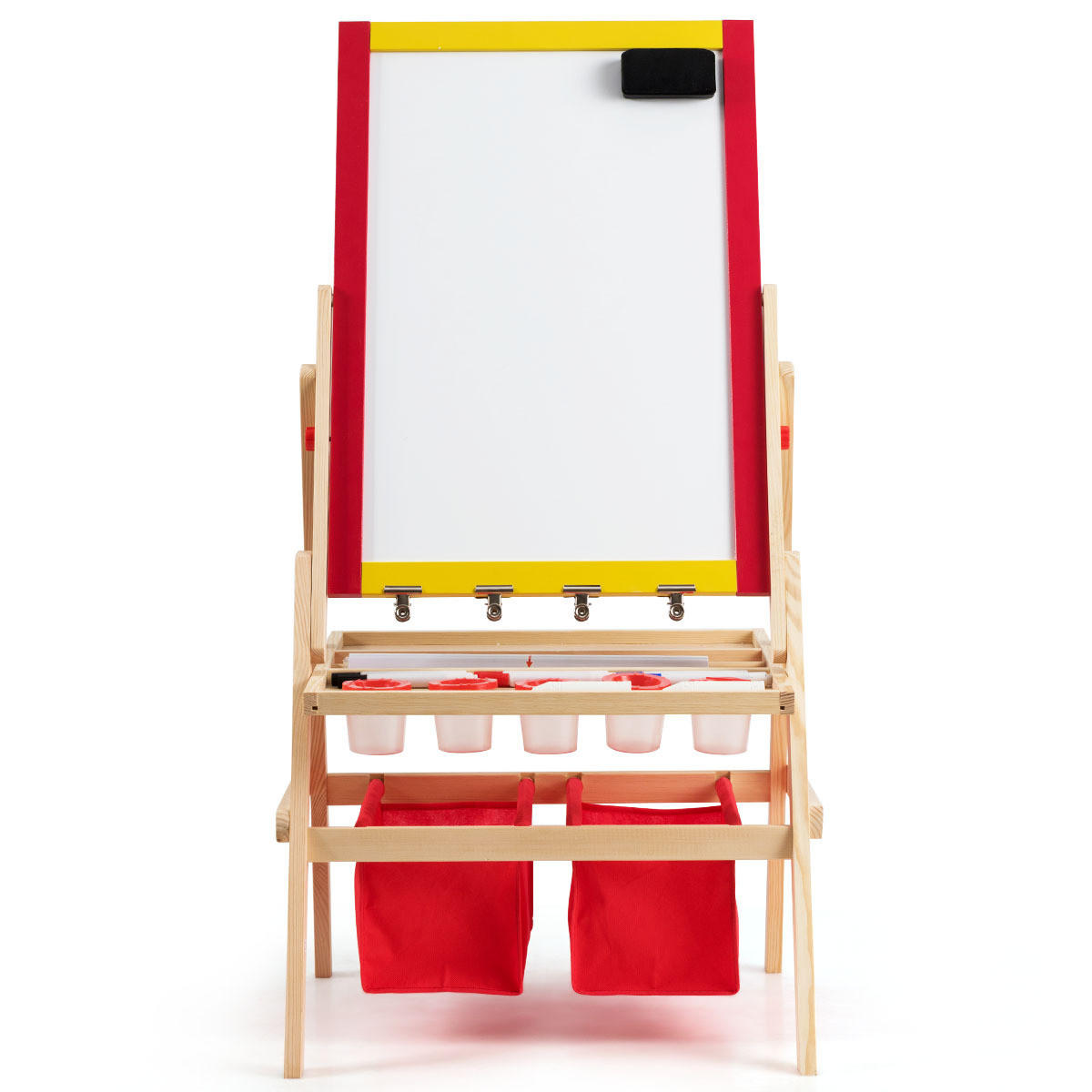 KINDERSTAFFELEI Rot - Rot, Holz (51.5/106.5/52.5cm) - COSTWAY