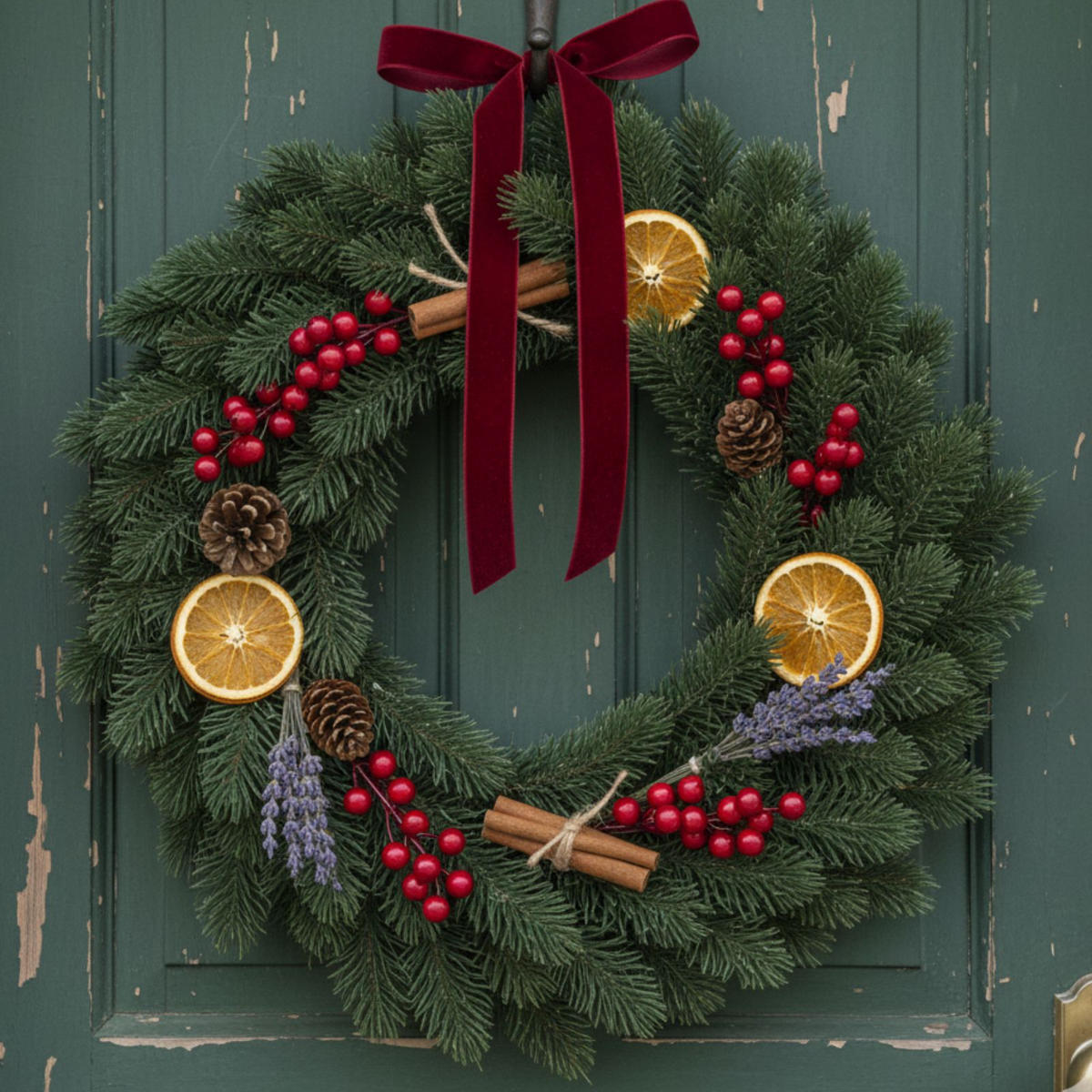 WEIHNACHTSKRANZ Ø 35 cm - Grün, Textil (35/8/35cm) - Home Styling Collection