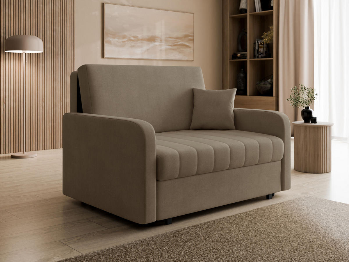 SCHLAFSOFA Viva Silk II - Schwarz/Braun, Holz/Textil (132/85/98cm) - MIRJAN24