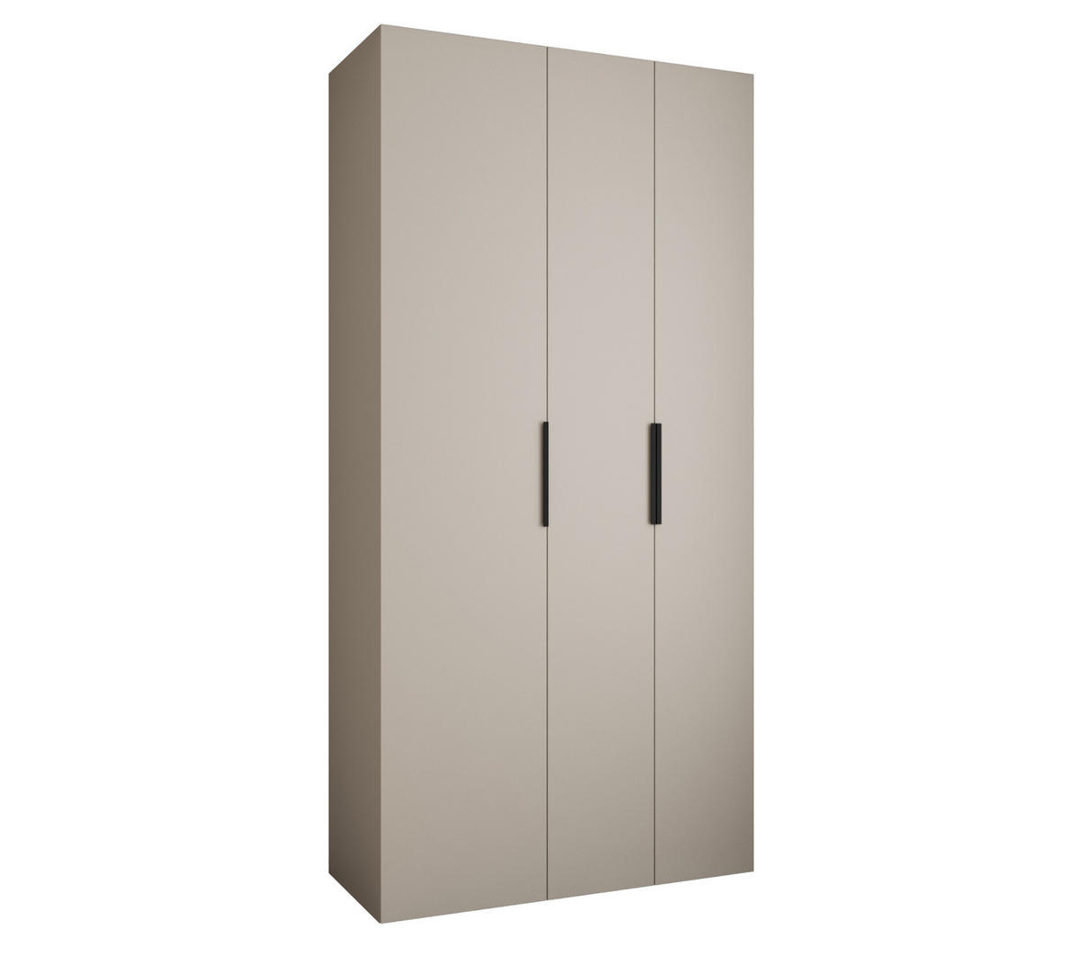 DREHTÜRENSCHRANK 245,5/120/40 3-türig - Kaschmir/Schwarz, Holz/Metall (120/245.5/40cm) - Abiks Möbel