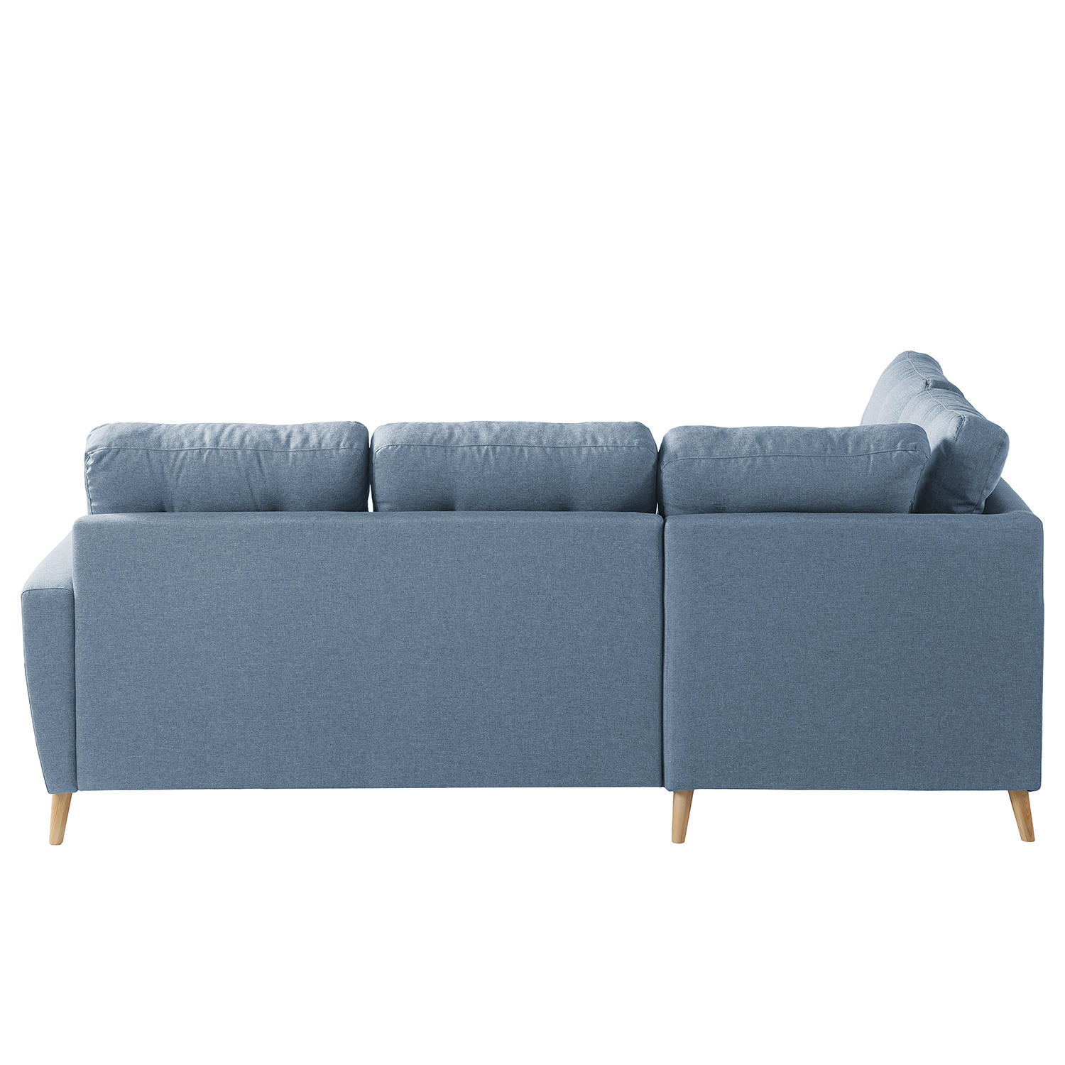 ECKSOFA mit Ottomane - Webstoff - Hellbraun/Grau, Holz/Textil (230/200cm) - home24