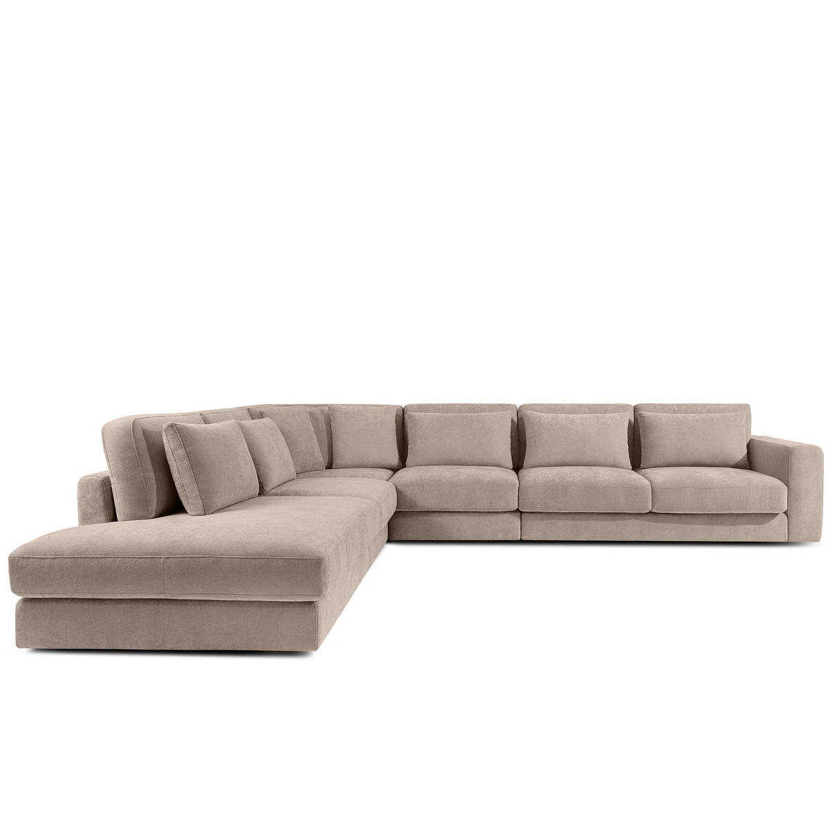 ECKSOFA XL links VERUS - Beige, Holz/Holzwerkstoff (377/328cm) - KONSIMO®