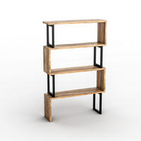 BÜCHERREGAL - 80 cmcm x 22 cmcm - Holz, Platte, Metall - Schwarz, Naturfarben Hell - ROVENI - Schwarz/Naturfarben, Holz/Metall (80/128/22cm) - Vente-Unique