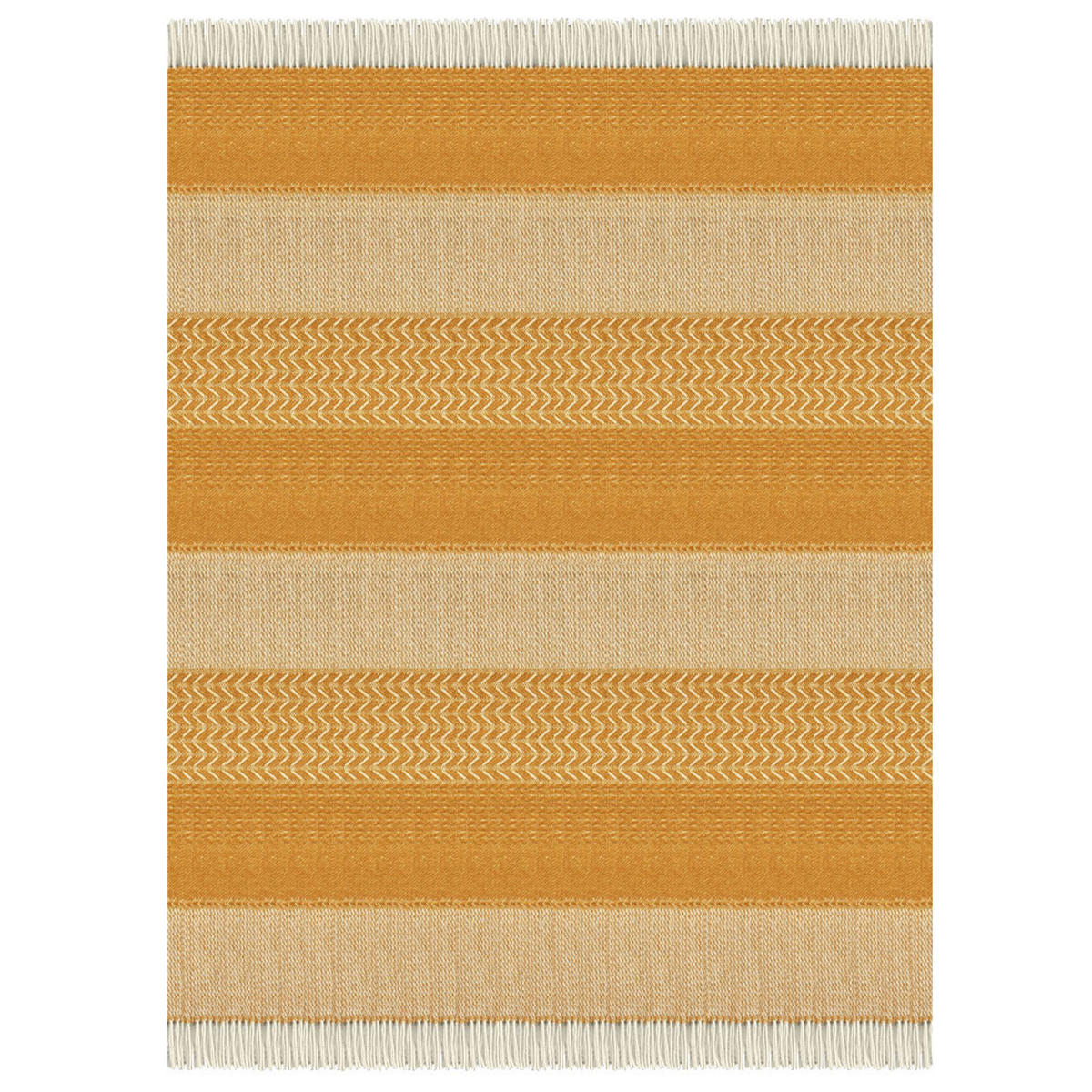 WOLLDECKE Uptown Neuseeländische Lammwolle Ocker 140x200 - Gelb, Textil (140/200cm) - Malagoon