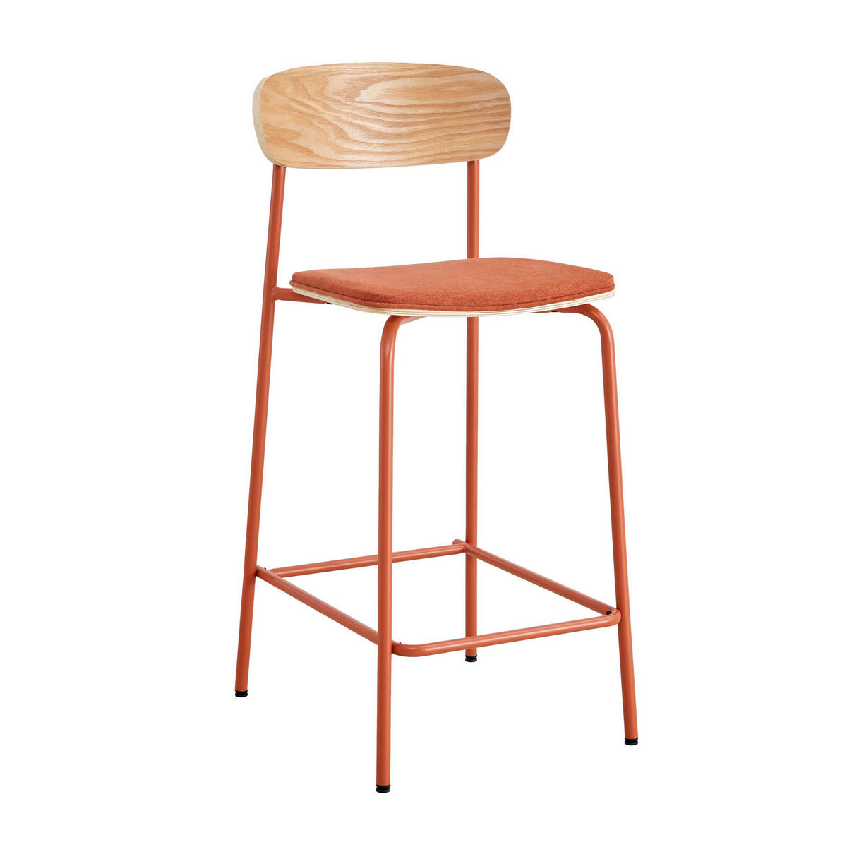 BARSTUHL 2-tlg., Orange - Orange, Holz (42/96/50cm) - Oviala