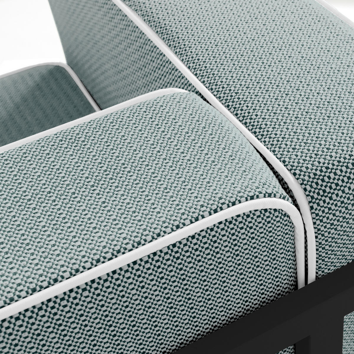 GARTENSOFA TRIGLO 3-Personen, Stahlrahmen, Modern, Dunkelgrau - Dunkelgrün/Dunkelgrau, Textil/Metall (229/70/69cm) - KONSIMO®