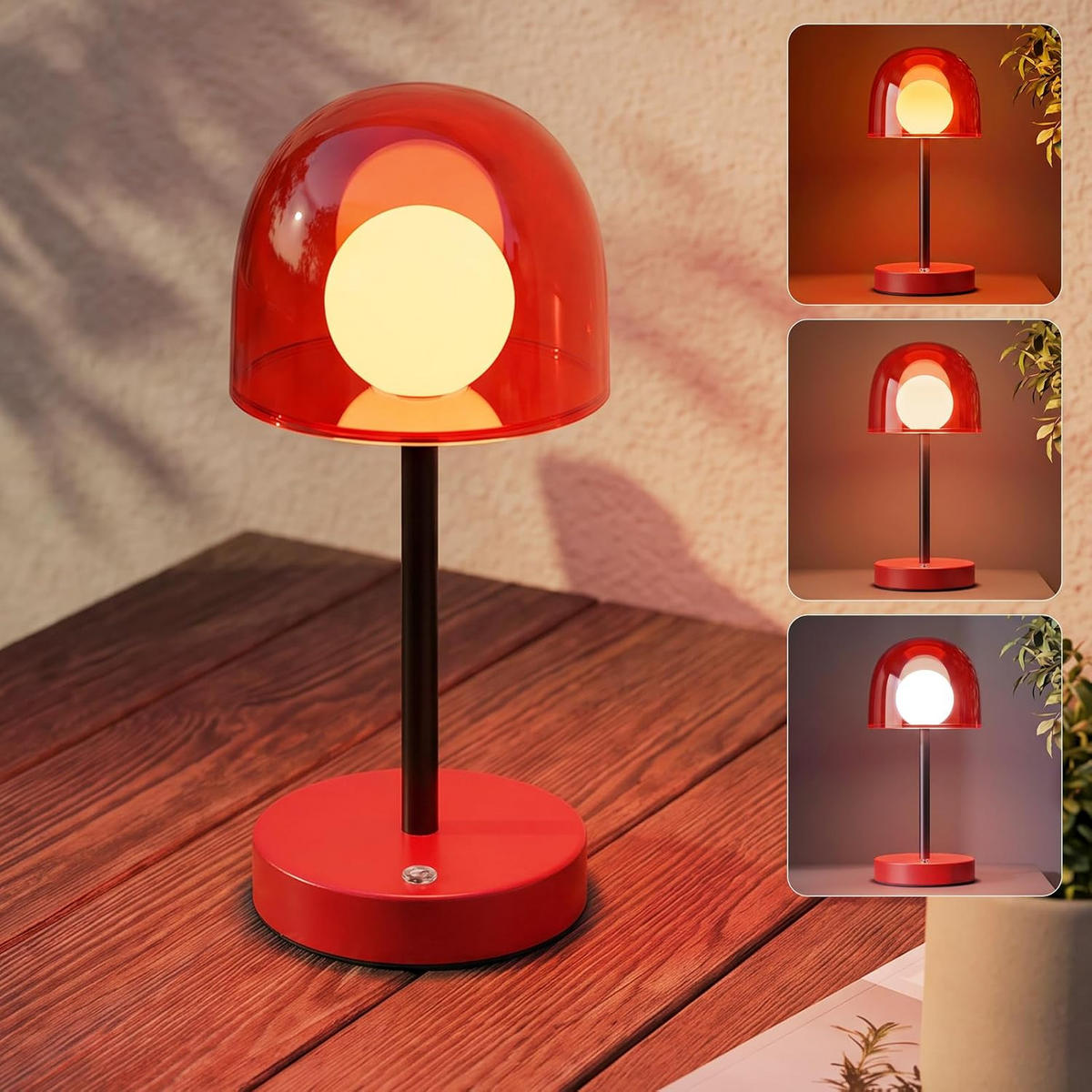 LED Schreibtischlampe 12/12/27cm - Rot, Metall (12/12/27cm) - Nettlife