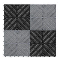 GARAGENBODENFLIESEN Belüftete mit Kanten – 60 Schwarz und 60 Grau - Schwarz, Kunststoff (40/1.8/40cm)