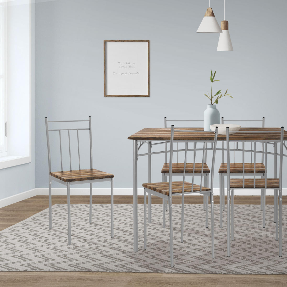 ESSTISCH Set Treibholz - Braun, Metall (70/82.5/110cm) - ML-DESIGN