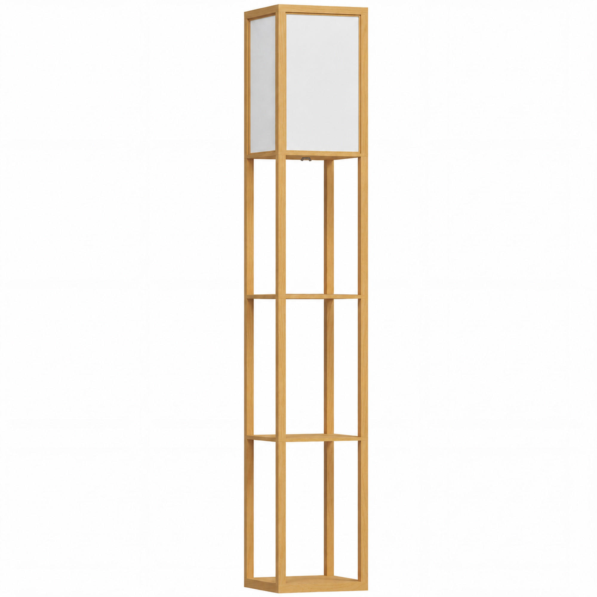 STEHLEUCHTE MDF Eiche Weiß - Eichefarben, Holzwerkstoff (26/26/160cm) - HOMCOM