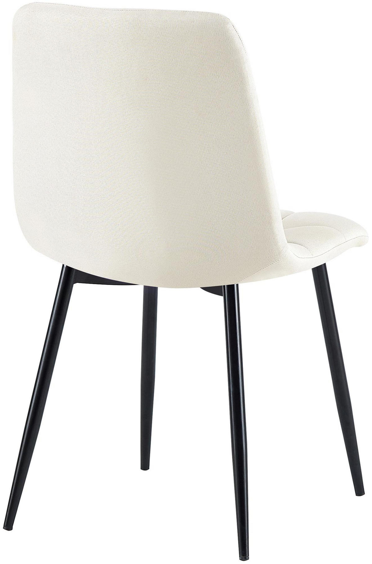 STUHL 4er Set Stoff Creme - Creme/Schwarz, Textil/Metall (45/84/55cm) - CLP
