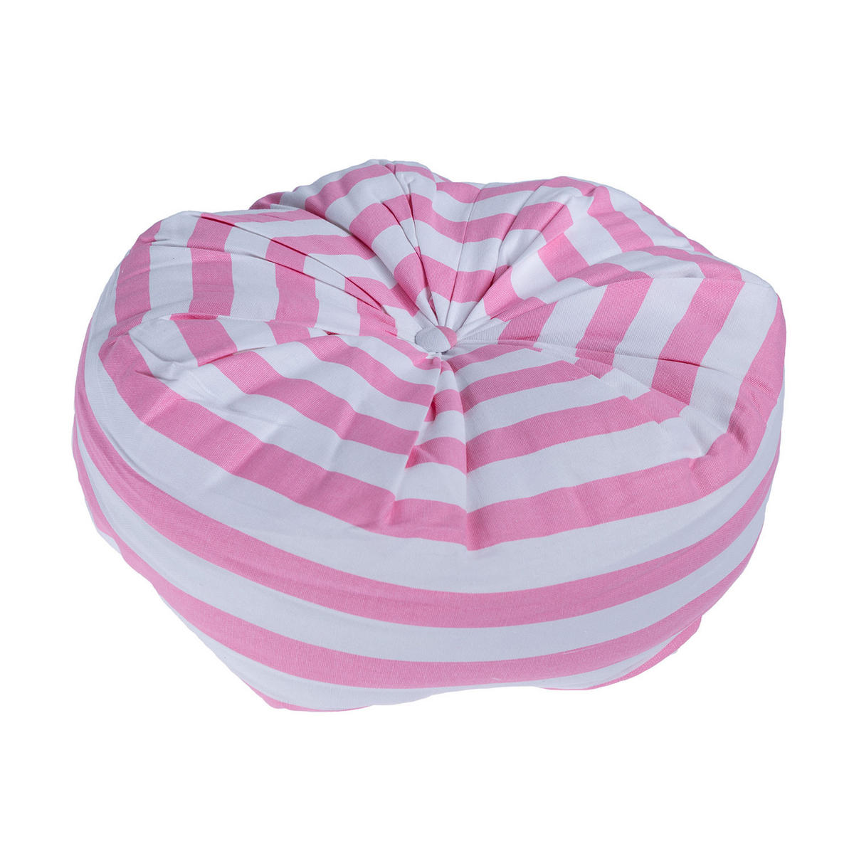 BODENKISSEN rund, rosa-weiß gestreift, Ø 40/15 cm - Rosa, Textil (40/40/15cm) - Homescapes