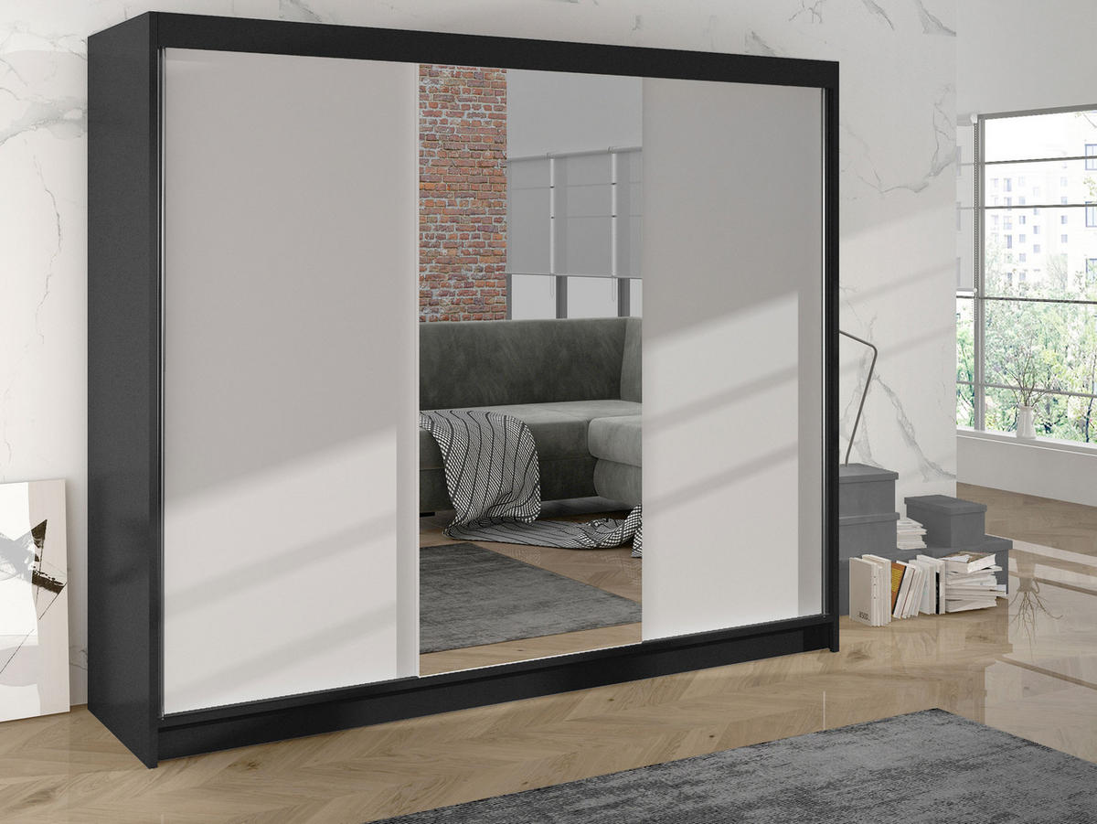 SCHWEBETÜRENSCHRANK Derby I - Multicolor, Holzwerkstoff/Metall (200/215/58cm) - MIRJAN24