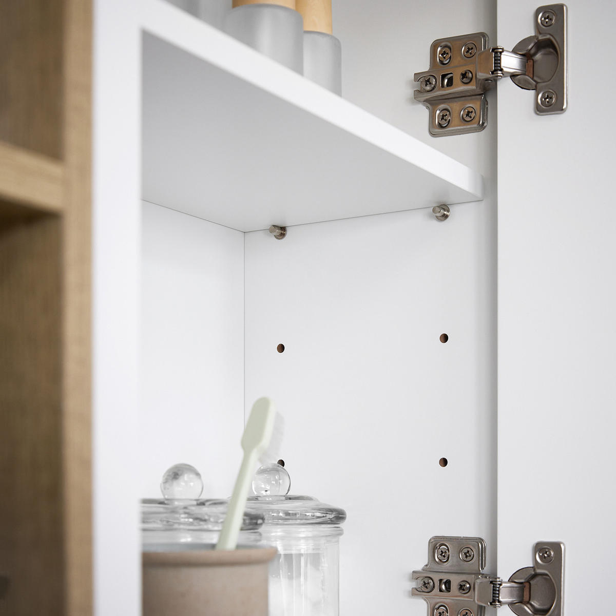 SPIEGELSCHRANK Weiß 60cm - Weiß, Holzwerkstoff (60/45/20cm) - SoBuy
