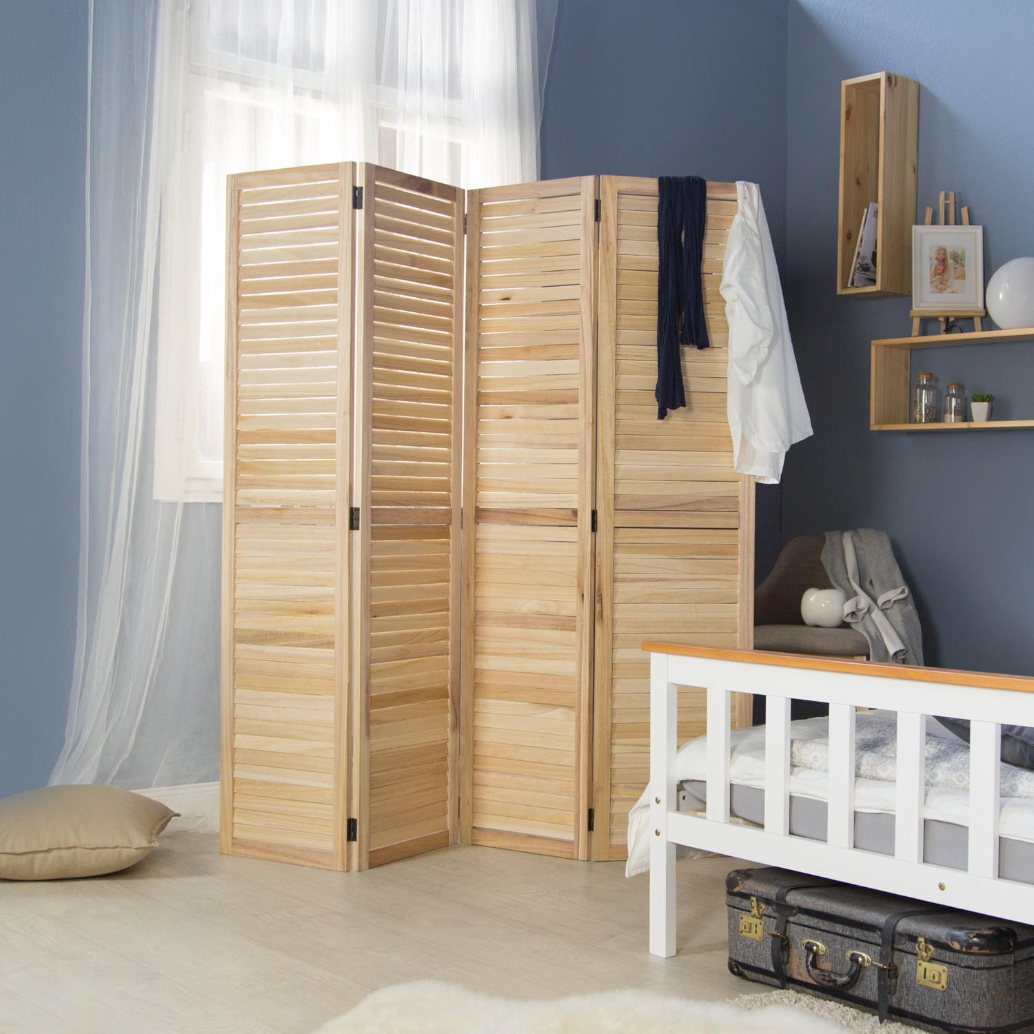 PARAVENT 160/170 cm Natur - Naturfarben, Holz (160/170/2cm) - Homestyle4u