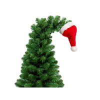 WEIHNACHTSBAUM künstlicher GRINCH 60 cm, grün, mit Weihnachtsmütze, im Pflanztopf - Grün, Kunststoff/Stein (45/60cm) - LAALU