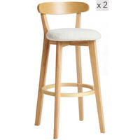 BARHOCKER 2er-Set Stoff Weiß - Weiß, Textil (38/92/42cm) - Nordlys