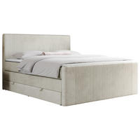 BOXSPRINGBETT KING DOREN 140/200 Beige Velvet - H4 - Beige, Holz/Textil (140/200cm) - MKS