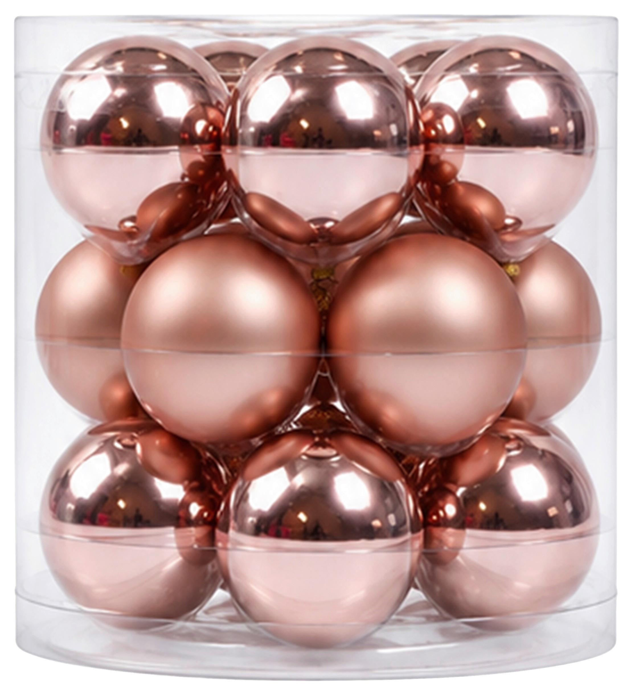 CHRISTBAUMKUGEL Noel Altrosa, 15-teilig - Altrosa, Glas (1/1/1cm) - Mömax