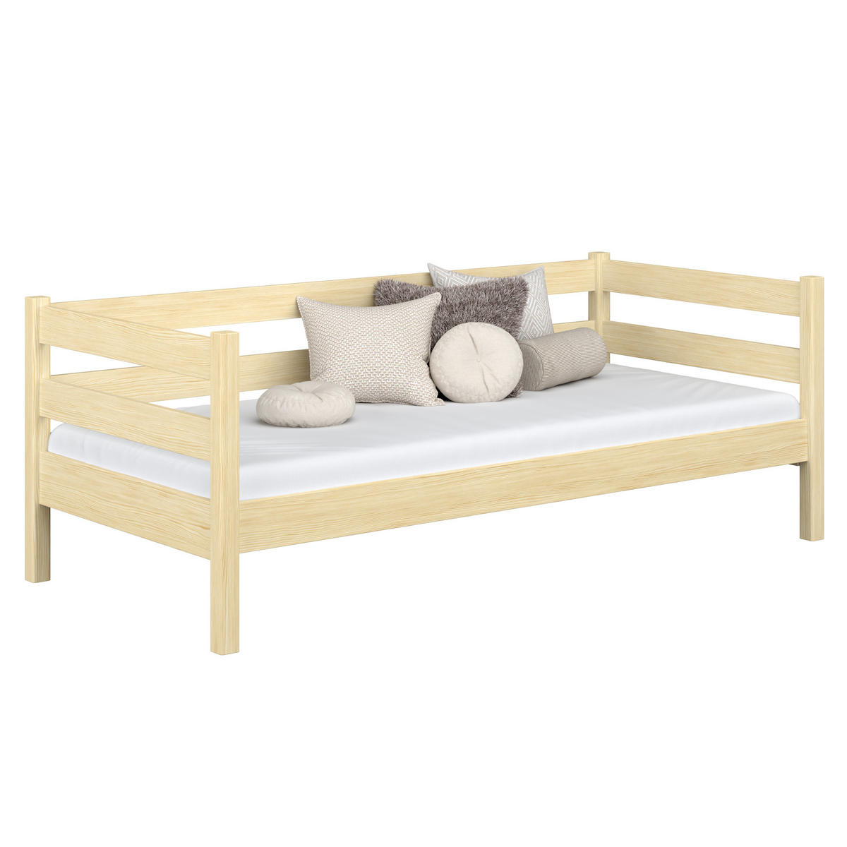 TAGESBETT Klare Kiefer 100/180 - Braun, Naturmaterialien/Holz (100/180cm) - N-Wood