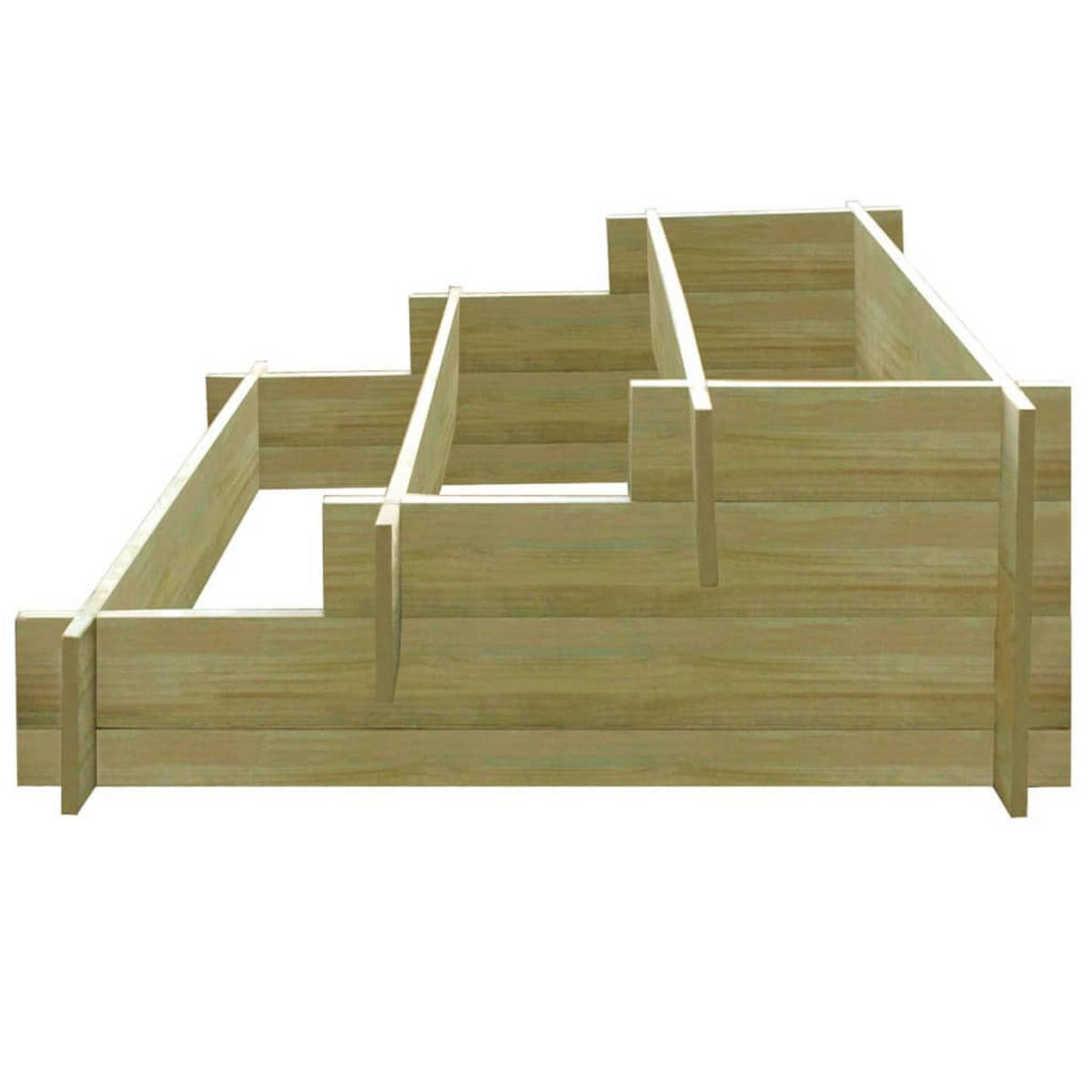 3-STUFIGER Pflanzkübel 90 x 90 x 35 cm - Braun, Holz (90/35/90cm)