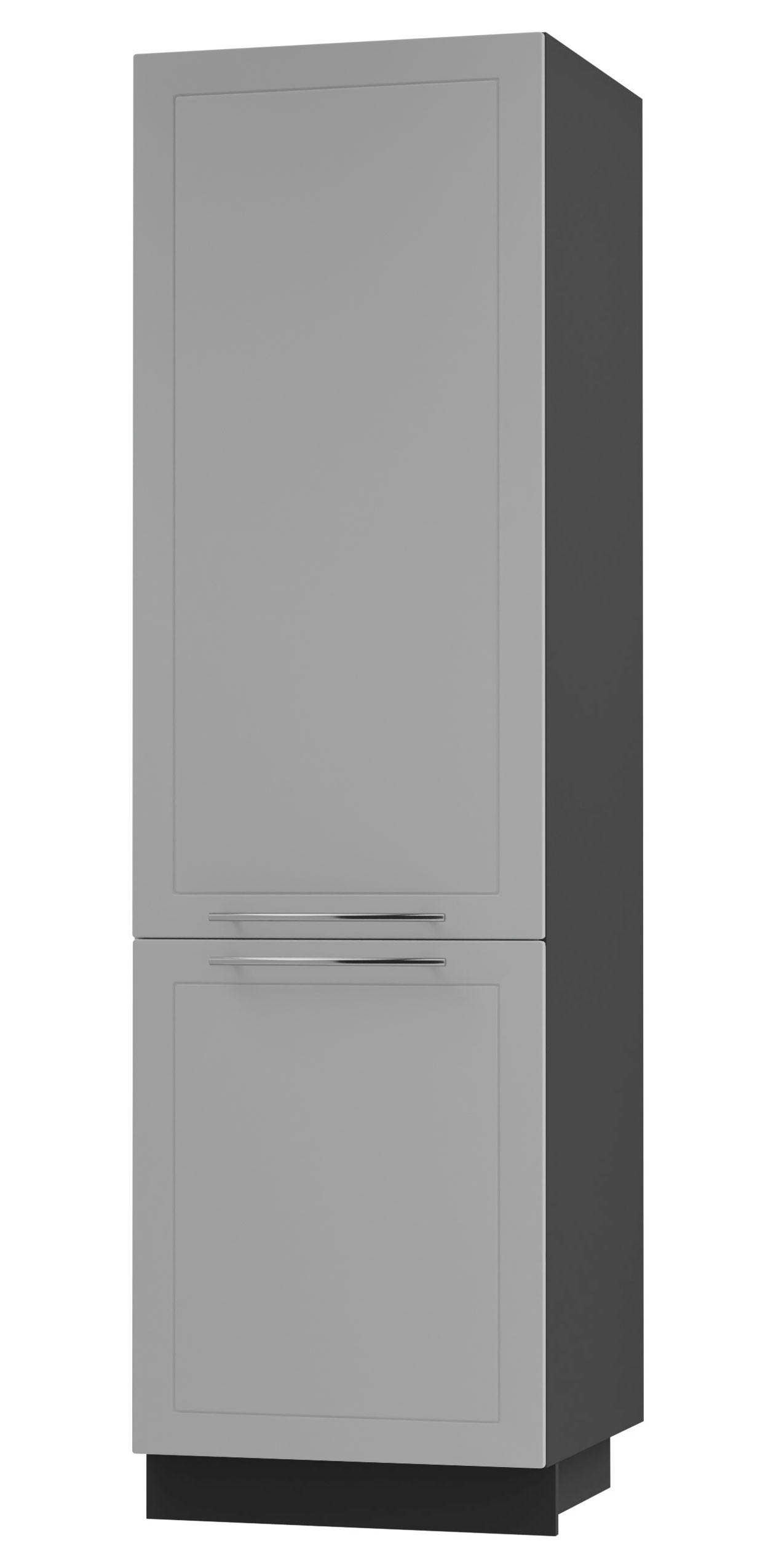 VORRATSSCHRANK Bari D14/DP/60/207 Schwarz / RAL 7040 fenstergrau 60 / 59 / 207cm - Schwarz/Grau, Holz/Holzwerkstoff (60/207/59cm) - Feldmann-Wohnen