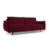 3-SITZER SOFA mit Schlaffunktion Samt Stoff Rot - Bordeaux/Rot, Textil/Metall (230/86/105cm) - Makamii