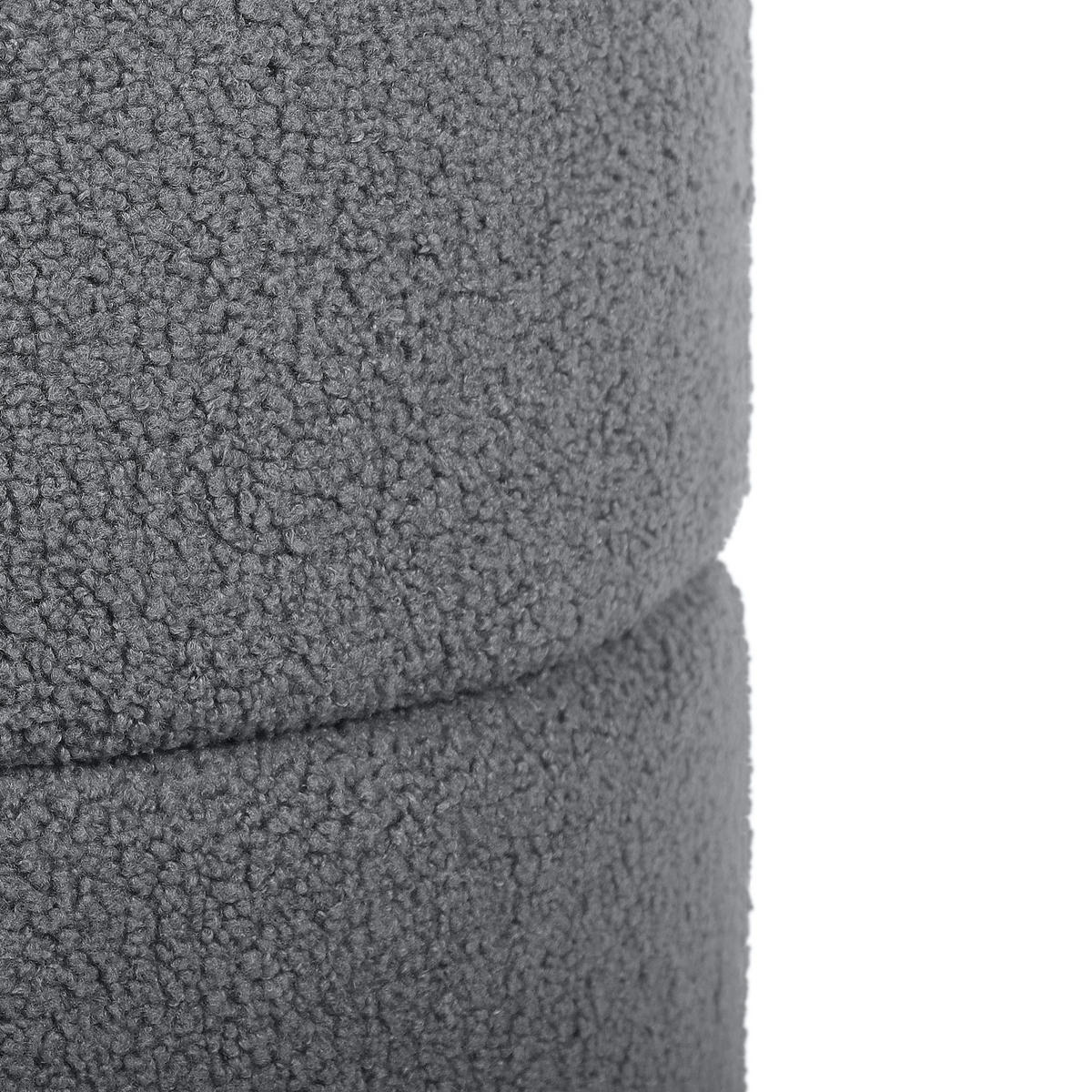 TRUHENHOCKER Roméo aus grauem Frotteestoff - Grau, Holzwerkstoff/Textil (37/42/37cm) - Sicaan