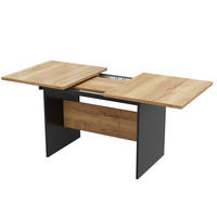 ESSTISCH, MDF mit Teleskopauszug, 140–180/80/75 cm, Schwarz/Dunkelwalnuss - Schwarz, Holzwerkstoff (180/80/75cm) - Redom