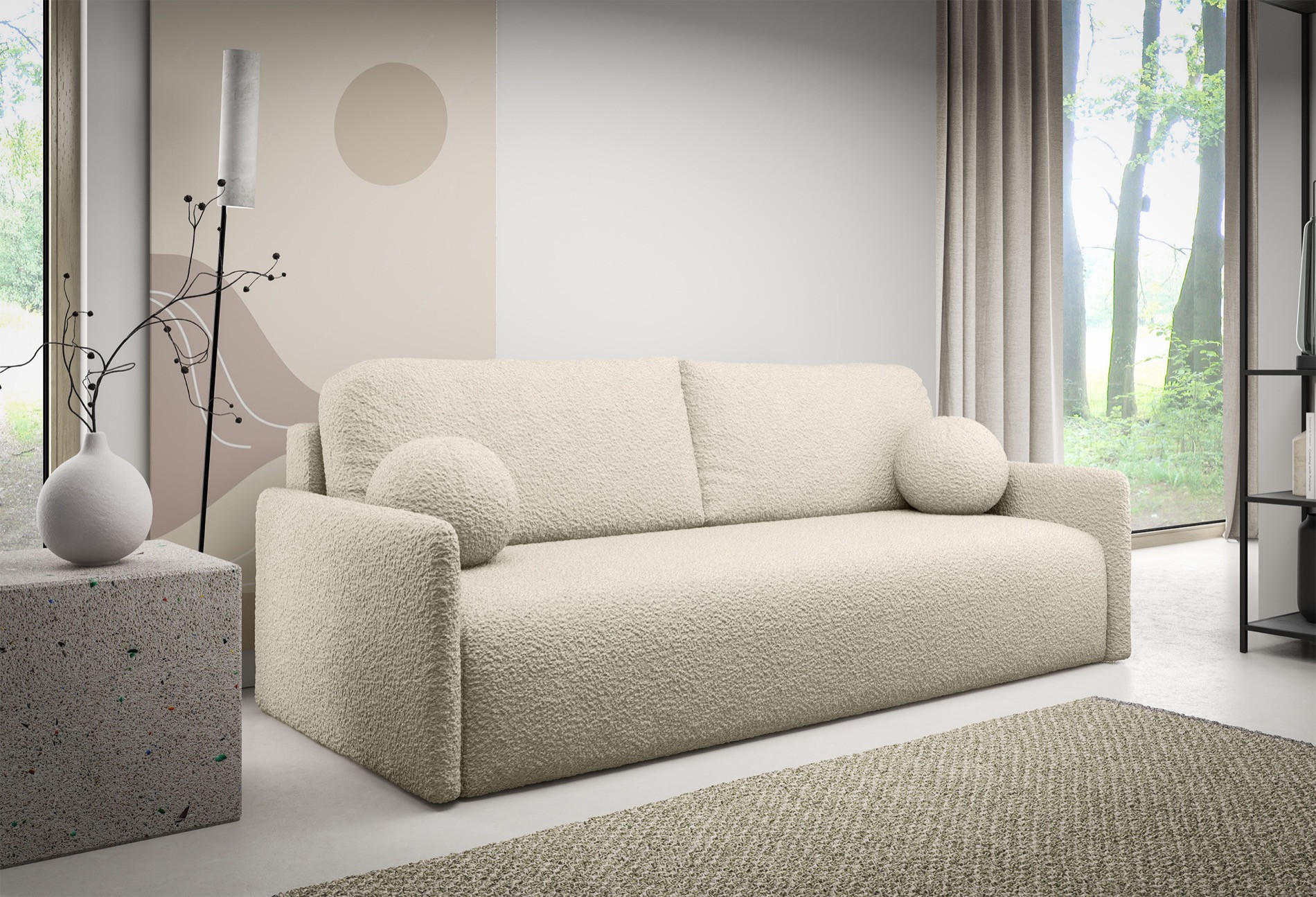 Thumbnail - Selsey Sofa, Beige, Textil, 3-Sitzer, Rechteckig, 206x95x87 cm, Wohnzimmer, Sofas & Couches, Schlafsofas