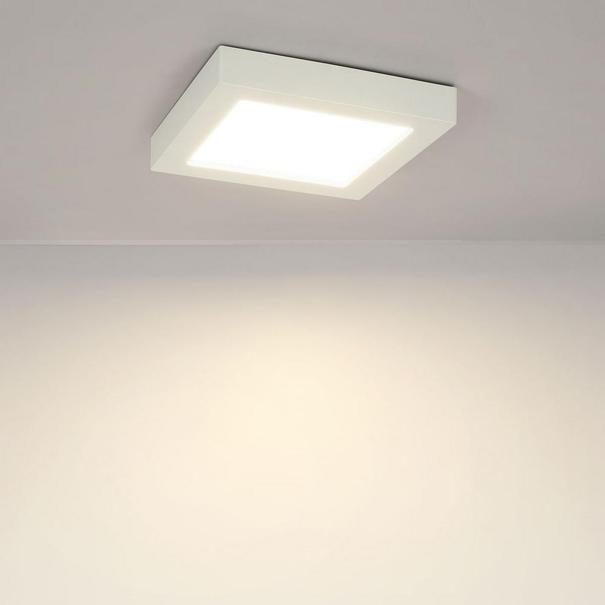 LED DECKENLEUCHTE Kunststoff Weiß - Weiß, Kunststoff (17.2/17.2/3.5cm) - Globo Lighting