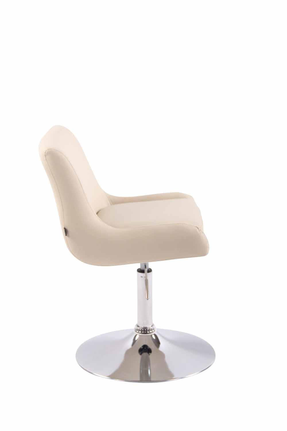 DREHSTUHL Lederlook creme - Chromfarben/Creme, Textil/Metall (43/71/50cm) - CLP