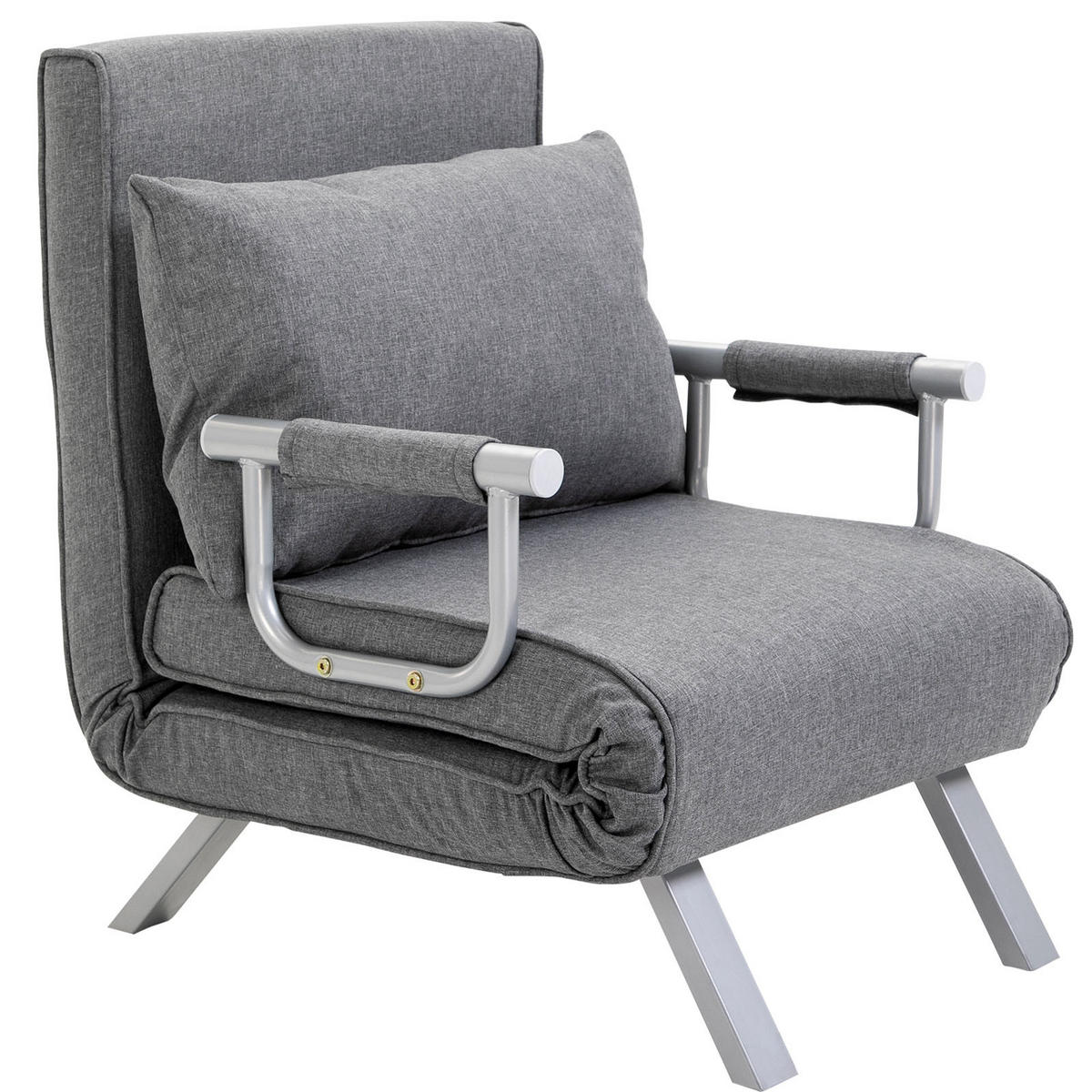 SCHLAFSESSEL DE-14541 5-fach verstellbar, abnehmbarer Bezug Hellgrau - Hellgrau, Textil (69/80/65cm) - ComfortXL