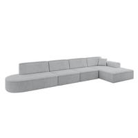 ECKSOFA Ottomane Rechts IREA-L3-v3 - 413x171x79 cm Grau - Grau, Holzwerkstoff/Textil (171/413cm) - ALTDECOR