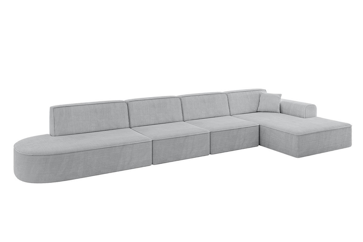 ECKSOFA Ottomane Rechts IREA-L3-v3 - 413x171x79 cm Grau - Grau, Holzwerkstoff/Textil (171/413cm) - ALTDECOR