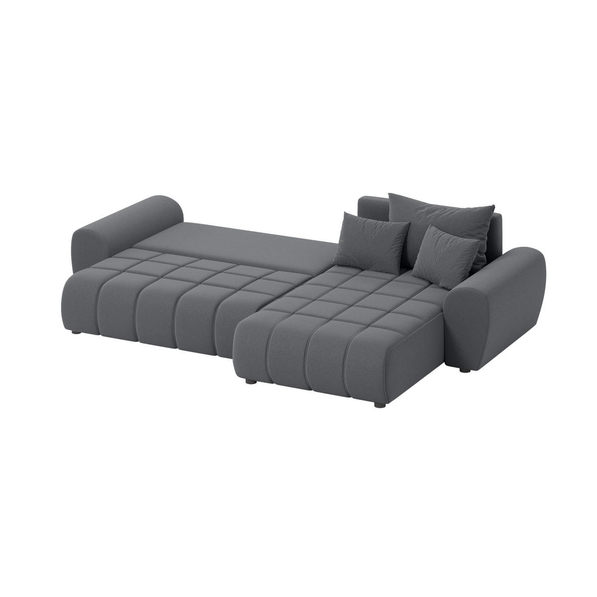 ECKSOFA Eide L mit Schlaffunktion, Graphit - Graphitfarben, Textil (294/180cm) - Fedve