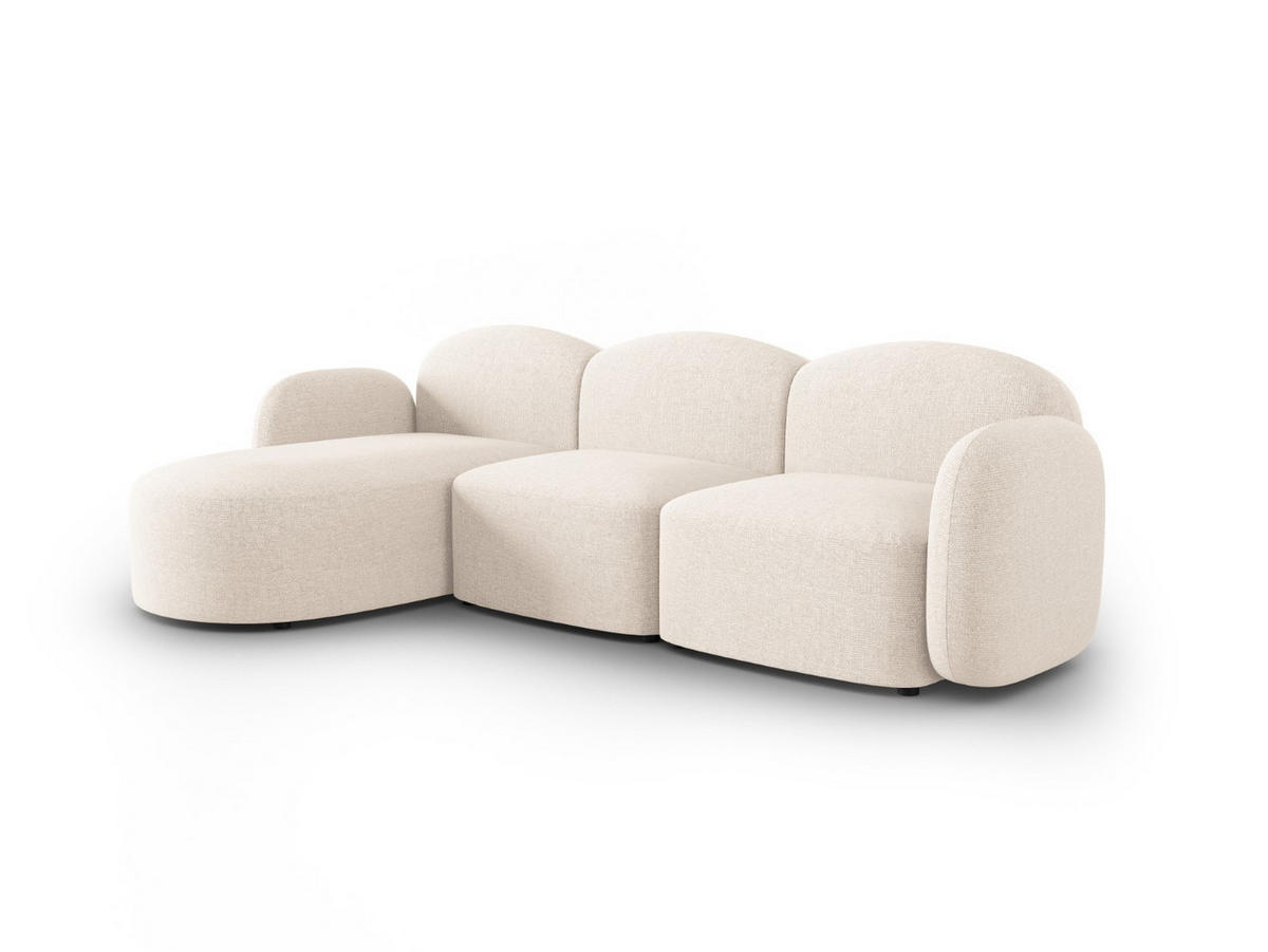 ECKSOFA links Blair aus Chenille-Stoff beige clair melange 4 Sitzplätze - Beige, Textil (155/272cm) - Micadoni