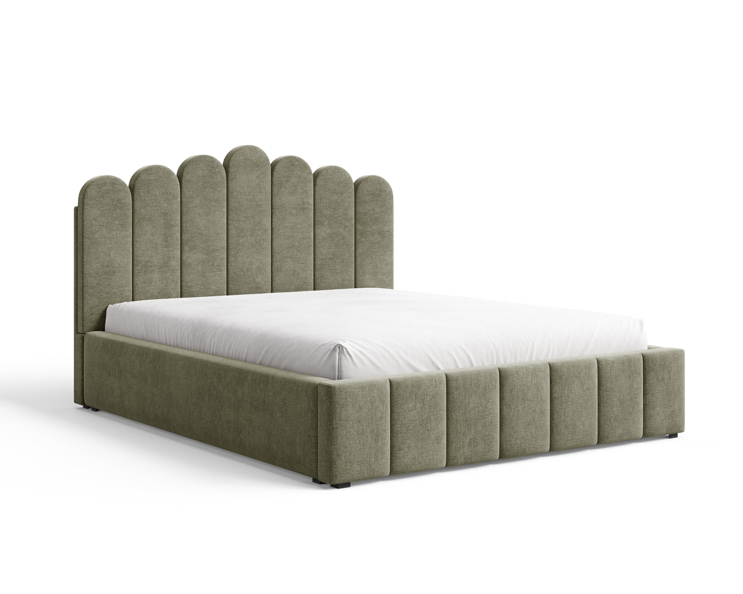 POLSTERBETT 03 140 x 200 cm – Tresor – Bett mit Gasdruckfedern und Stauraum - Grün, Holz (140/200cm) - ROYAL24_MARKT