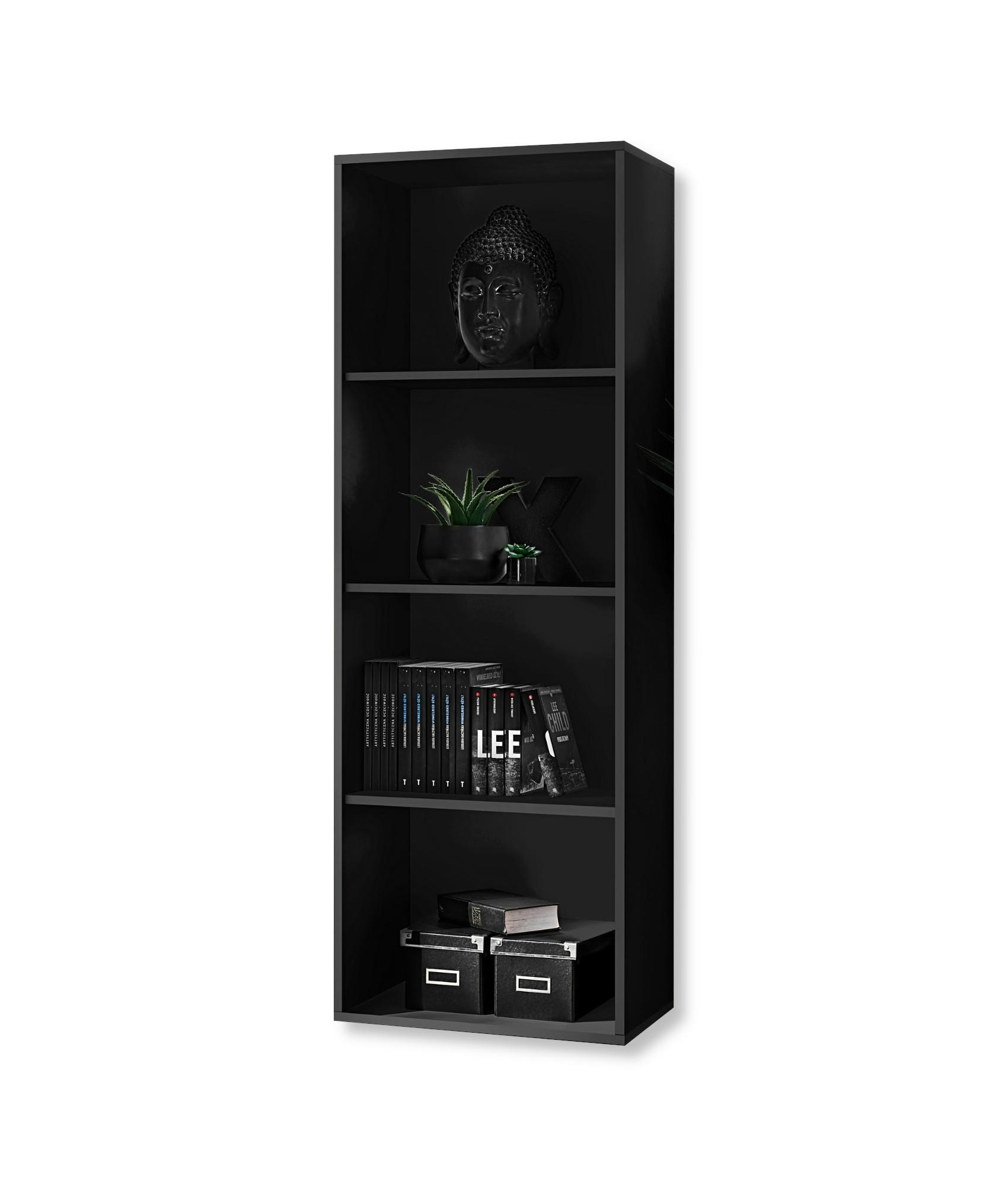 STANDREGAL TARANTO, Schwarz - Schwarz, Holzwerkstoff (55/158.2/32.9cm) - Komodee
