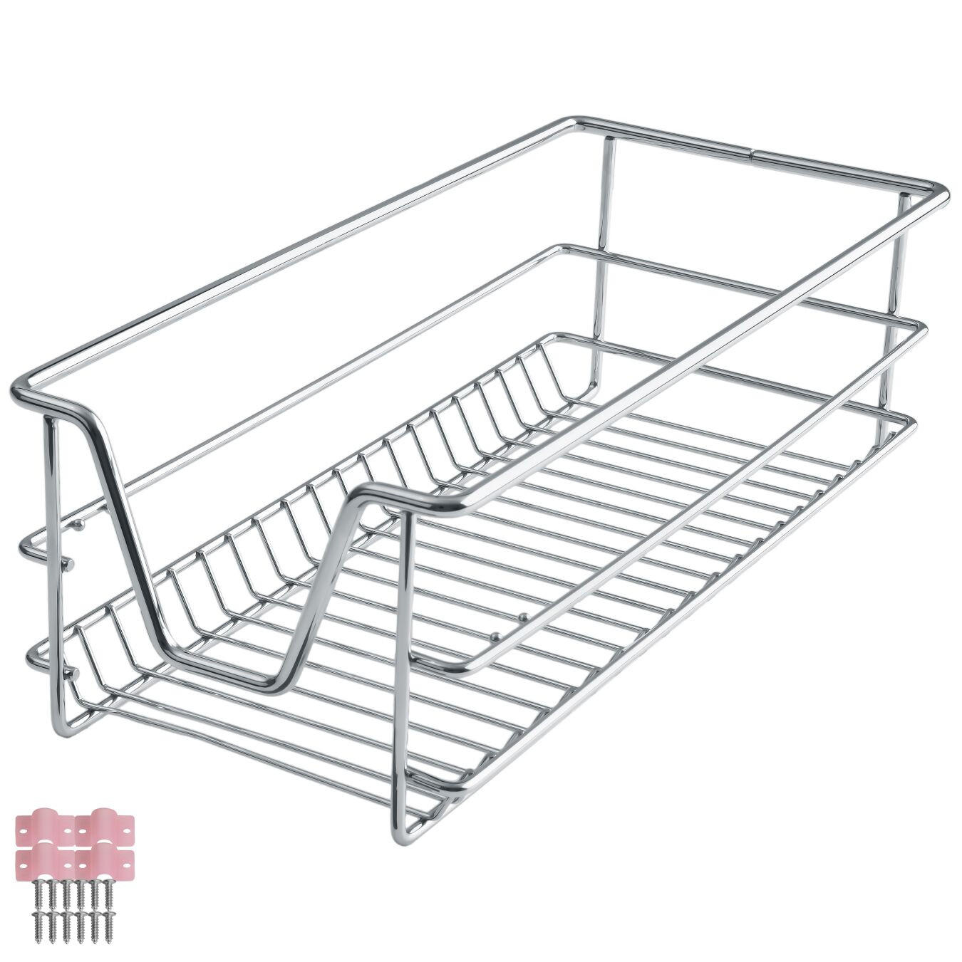 TELESKOPSCHUBLADE ,einfache Montage,grau - Grau, Metall (27/14/44cm) - tectake